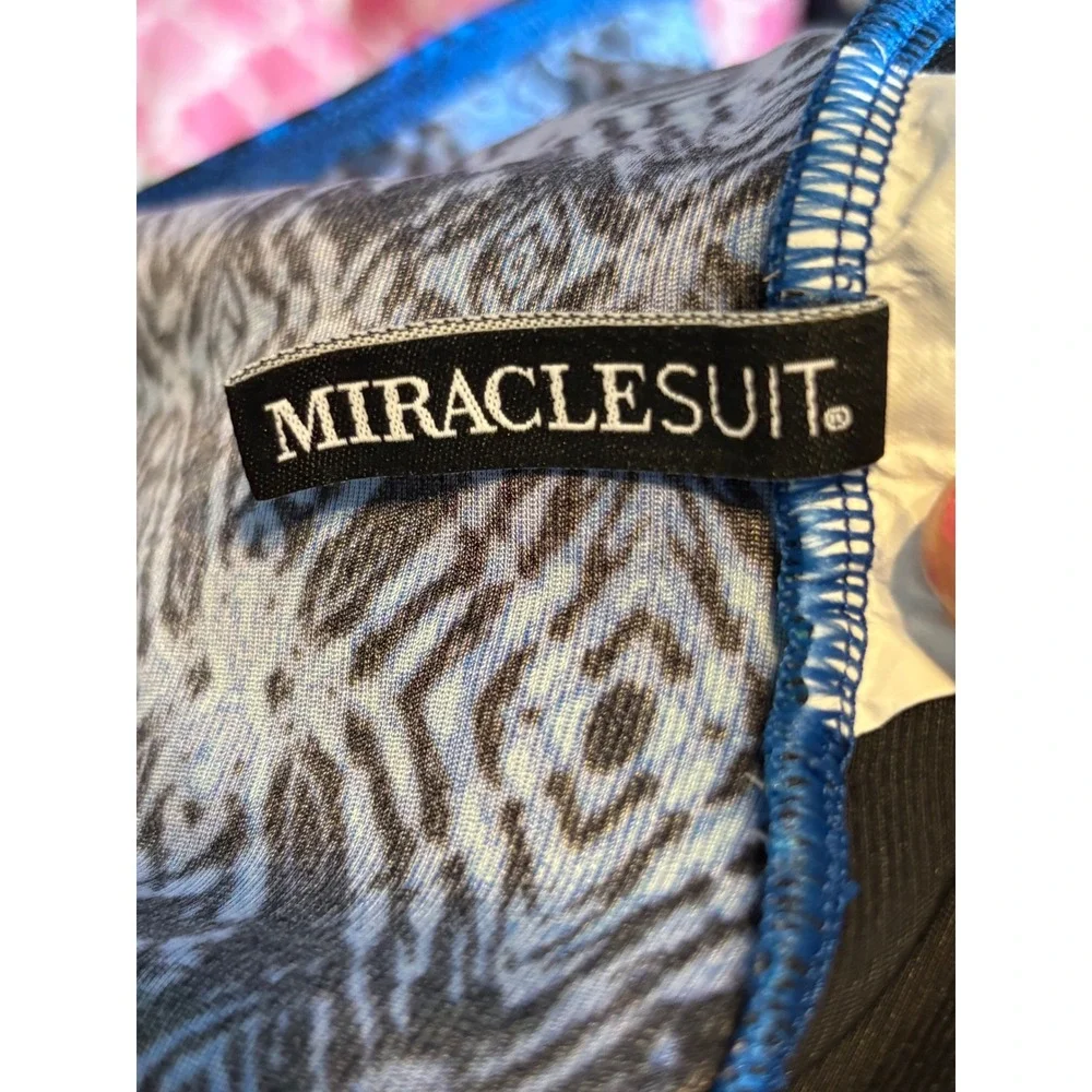 Miraclesuit One‎ Piece Swimsuit Womens Size 12 Blue Green Ombre Underwire Ruched